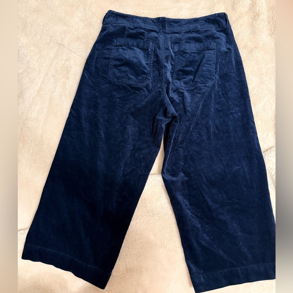 Maeve Colette Navy Wide-Leg Corduroy Pants - Cropped // Sz 16W - Picture 4 of 4
